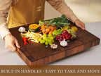 AZRHOM Extra Large Thick Walnut Wood End Grain Cutting Board 24x18x2 In - Image 4