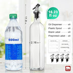gmisun Olive Oil Dispenser for Kitchen, 4 Pack 17 fl oz Glass Oil Dispensers - Image 2