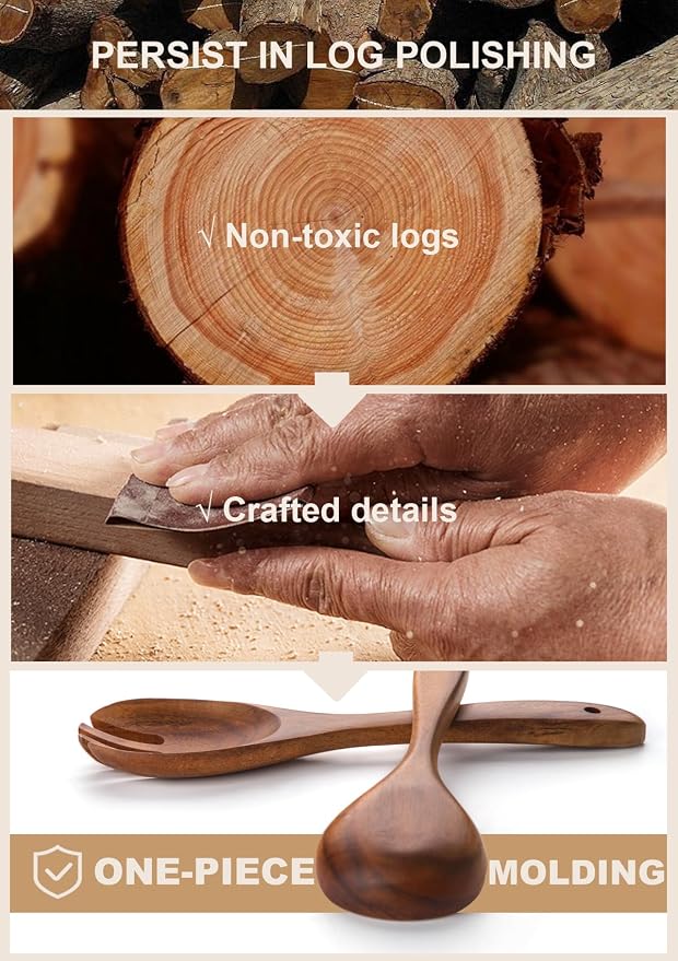 Nucookery Wooden Cooking Utensils Set - Image 8
