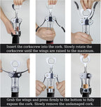 KORCCI Wine Opener, Heavy-Duty Zinc Alloy Wing Corkscrew, Premium Beer Bottle - Image 8