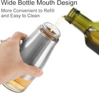 Tebery 2 Pack Silver Olive Oil and Vinegar Dispenser Set, 10OZ Oil Dispenser - Image 4