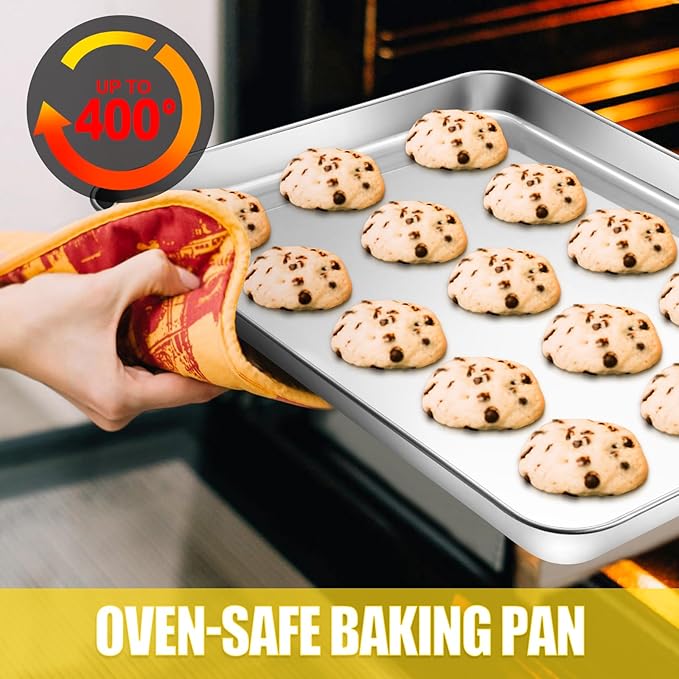 Terlulu Baking Sheet, Cookie Sheet, Stainless Steel Baking Pan, 2 Piece-17.3''x - Image 4