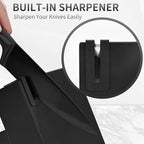 Black Knives Set, 15-Piece Stainless Steel Kitchen Knife Block Sets - Image 6