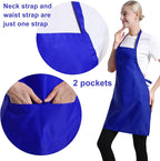 12 Pcs Bib Blue Aprons for Women Men Unisex Adult - Image 2