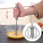 3 Pack Stainless Steel Egg Whisk, Hand Push Rotary Whisk Blender, Versatile - Image 7
