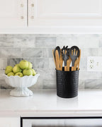 Monarch Abode Kitchen Utensil Holder – Hand Hammered Metal Black Utensil Holder - Image 5