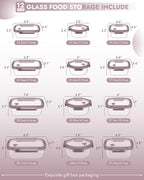 12-Pack Glass Containers with Tempered Lids – Borosilicate, Dishwasher Safe - Image 2