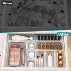 WOWBOX 32 PCS Clear Plastic Drawer Organizer Set, 4 Sizes Desk Drawer - Image 5