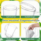 Tessco for you 12 Pcs Plastic Pitchers 60 Ounce Clear Restaurant Jug Large - Image 3
