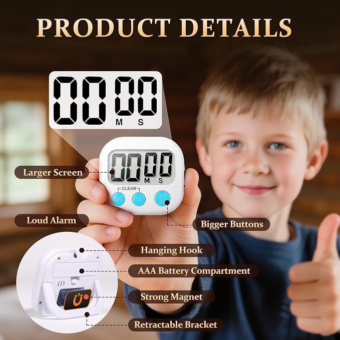 24 Pack Digital Kitchen Timer Small Classroom Timers - Image 5