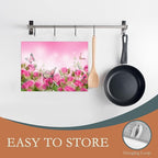 Pink Roses Flowers Dish Drying Mat - Image 3