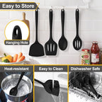 P&P CHEF Kitchen Utensil Set, 4 Pieces Non-stick Silicone Cooking Utensils - Image 7