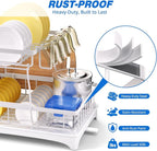 Godboat Dish Drying Rack, 2-Tier Dish Rack - Image 4