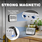 Digital Kitchen Timer Magnetic Loud Alarm, Large LCD Screen Silent/Beeping - Image 4