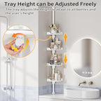 shuang qing 360° Rotating Corner Shower Caddy Tension Pole Organizer - Image 4