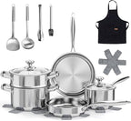 Meythway Pots and Pans Set Non Toxic, Kitchen Induction Cookware by QualityMeetsElegance