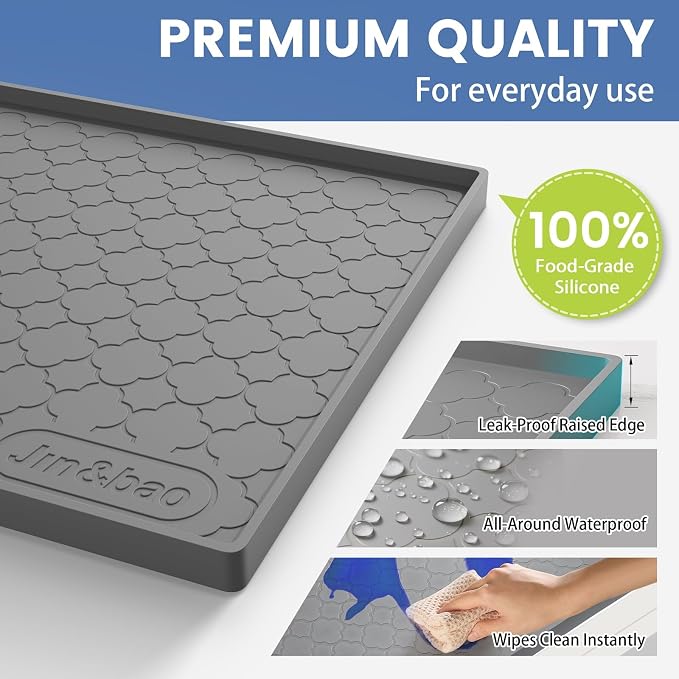 Jin&Bao Waterproof Under Sink Mat 37" x 22", Thick Silicone Mat Cabinet - Image 2