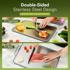 Stainless Steel Cutting Board 16''×11'', Double Sided 304 Steel Cutting Board - Image 2