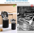 Kyraton Cooking Utensils Holder 2pcs, 360° Rotating Heavy Duty Plastic Kitchen - Image 7