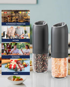 CIRCLE JOY Gravity Electric Salt and Pepper Grinder Set, Battery Powered - Image 9