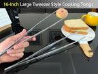 JETKONG 2 Pcs 16'' Tweezer Tongs, Extra Large Food Tweezers, Extra Long Kitchen - Image 5