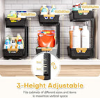 Homde 2-Tier Under Sink Organizer: 2pcs Set Adjustable Pull Out Drawer - Image 3