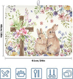 Easter Bunny Dish Drying Mat 18 x 24 Inch Rabbit Dish Drainer Rack Mat Colorful - Image 2