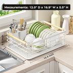 Dish Racks for Kitchen Counter: Wooden Handles, Thickened Metal, No Assembly. - Image 7