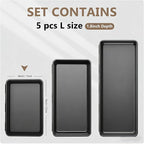 A-LUGEI【Large Size】【5 Pcs】 Tool Box Organizer Tray Divider【Single Size】 Black - Image 2