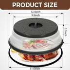 12 Inchs Microwave Splatter Cover & Silicone Mat, Large Vented Collapsible - Image 3