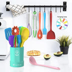 Silicone Kitchen Utensils Set, 16-Piece Silicone Cooking Utensils by Deedro - Image 5