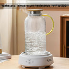 Buaic Glass Pitcher with Lid, 2 PACK 68 oz/2 Liter Vertical Water Pitcher With - Image 7