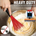 Walfos Whisk, Whisks for Cooking Non Scratch.Silicone Whisk Set of 4 Kitchen - Image 3
