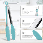 HOTEC Premium Stainless Steel Locking Kitchen Tongs - Image 5
