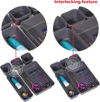 Set of 12 Interlocking Desk Drawer Organizer Tray Dividers Plastic Shallow - Image 4