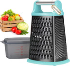 Ourokhome Cheese Grater with Handle, Stainless Steel Box Grater, 4 Side Kitchen by Ourokhome