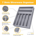 Kitchen Bamboo Silverware Organizer, Kitchen Drawer Organizer - Image 5
