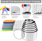 TILUCK Measuring Cups and Spoons Set, Stainless Steel, Kitchen Utensils - Image 5