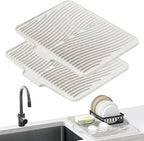Silicone Dish Drying Mat for Kitchen Counter, Dish Drying Pad, Non-Slip Drain by COPLIB