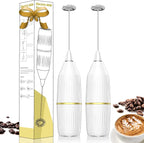 2 Pack Easy Clean Milk Frother Wand | Detachable Whisk, Superior Frothing | by Yucime