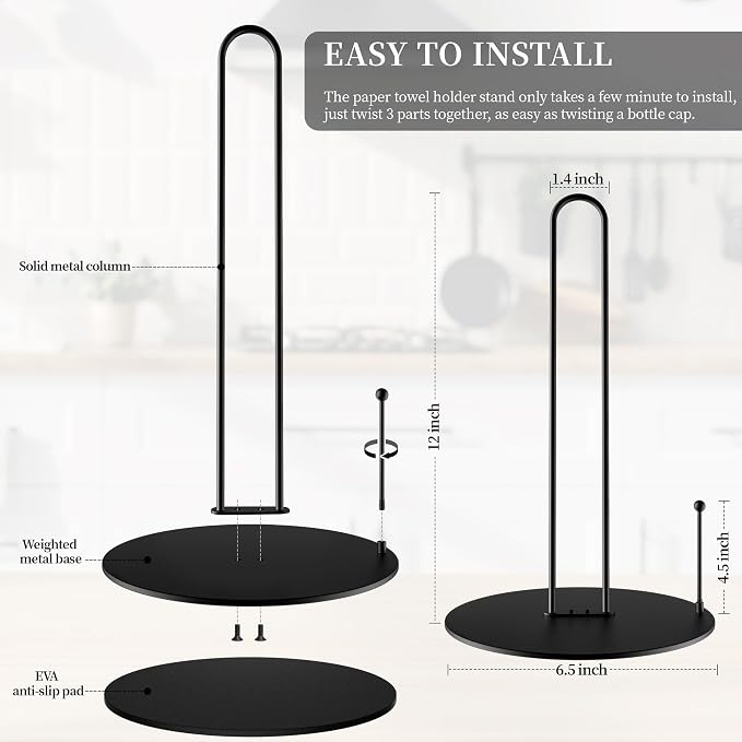 20Pack Paper Towel Holder, Bulk Black Paper Towel Holder Stand Countertop - Image 2