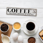 Funny Coffee Signs, Coffee Because Murder is Wrong Sign, Vintage Wall - Image 5
