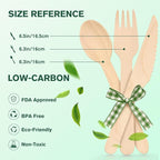 400PCS Eco-Friendly Disposable Wooden Utensil Set – Compostable Biodegradable - Image 5