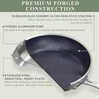 Nuwave Healthy Duralon Blue Ceramic Nonstick Cookware Set, Diamond Infused - Image 2