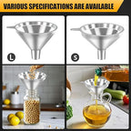 Serinar 3-Piece Stainless Steel Kitchen Funnel Set - Image 4