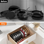 MUDEELA Pots and Pans Organizer under Cabinet, Expandable Pan Lids Organizers - Image 6