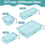 WOWBOX 24 PCS Plastic Drawer Organizer Set, 4 Sizes Desk Drawer Organization - Image 3