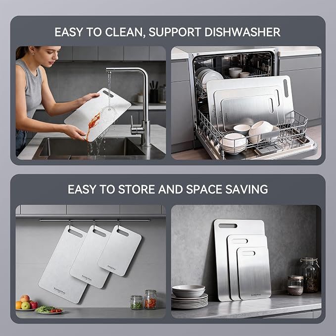 Titanium Cutting Boards Set of 3, 100% Pure Titanium Kitchen Cutting Board - Image 5