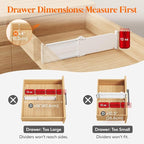 Lifewit 4" Tall 14 Pack Drawer Dividers, 27-42cm/10.5-16.5" Expandable Drawer - Image 3