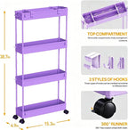 SPACELEAD Slim Storage Cart 3 Tier, Bathroom Organizer Rolling Utility - Image 7